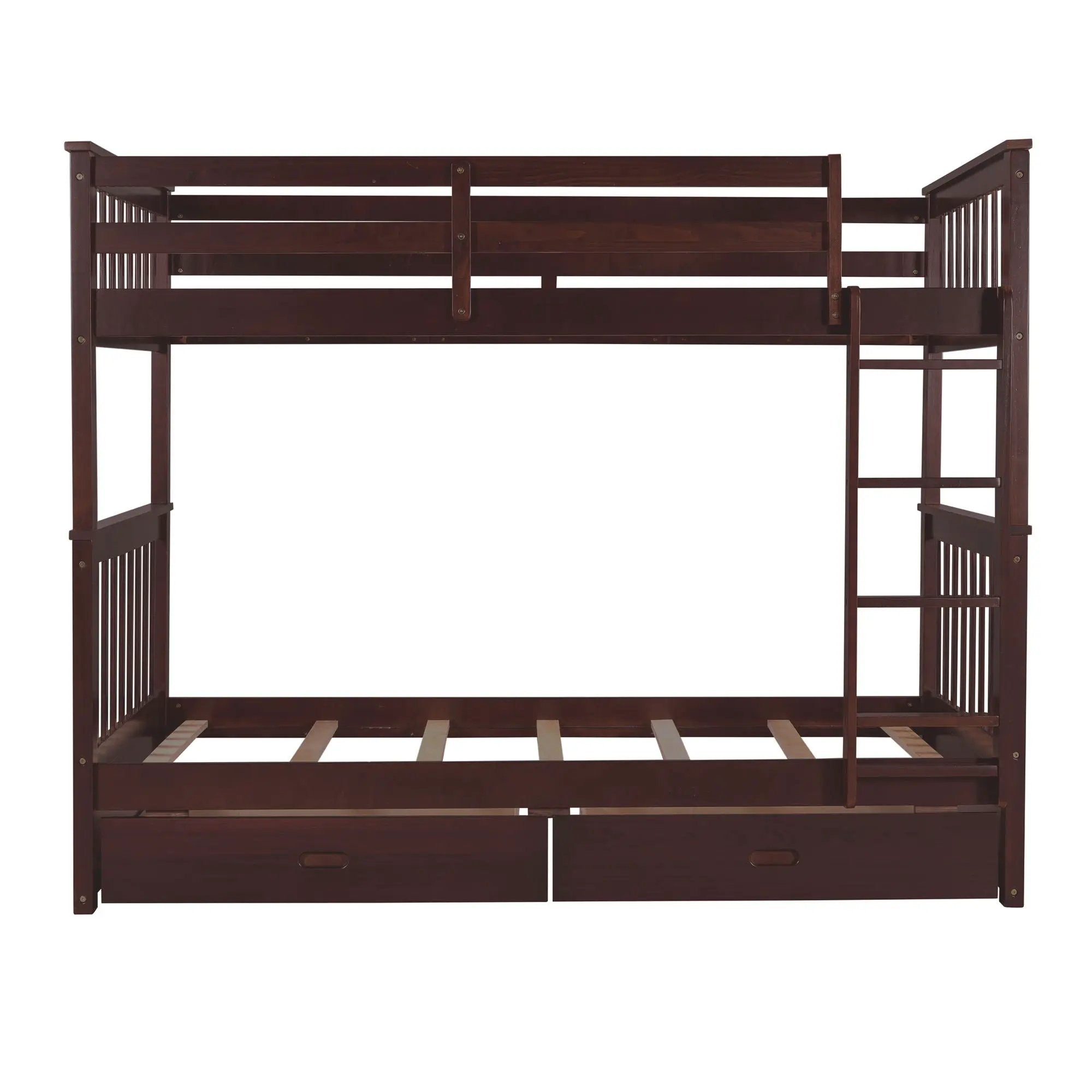 Bunk Bed With Ladders And 2 Storage Drawers