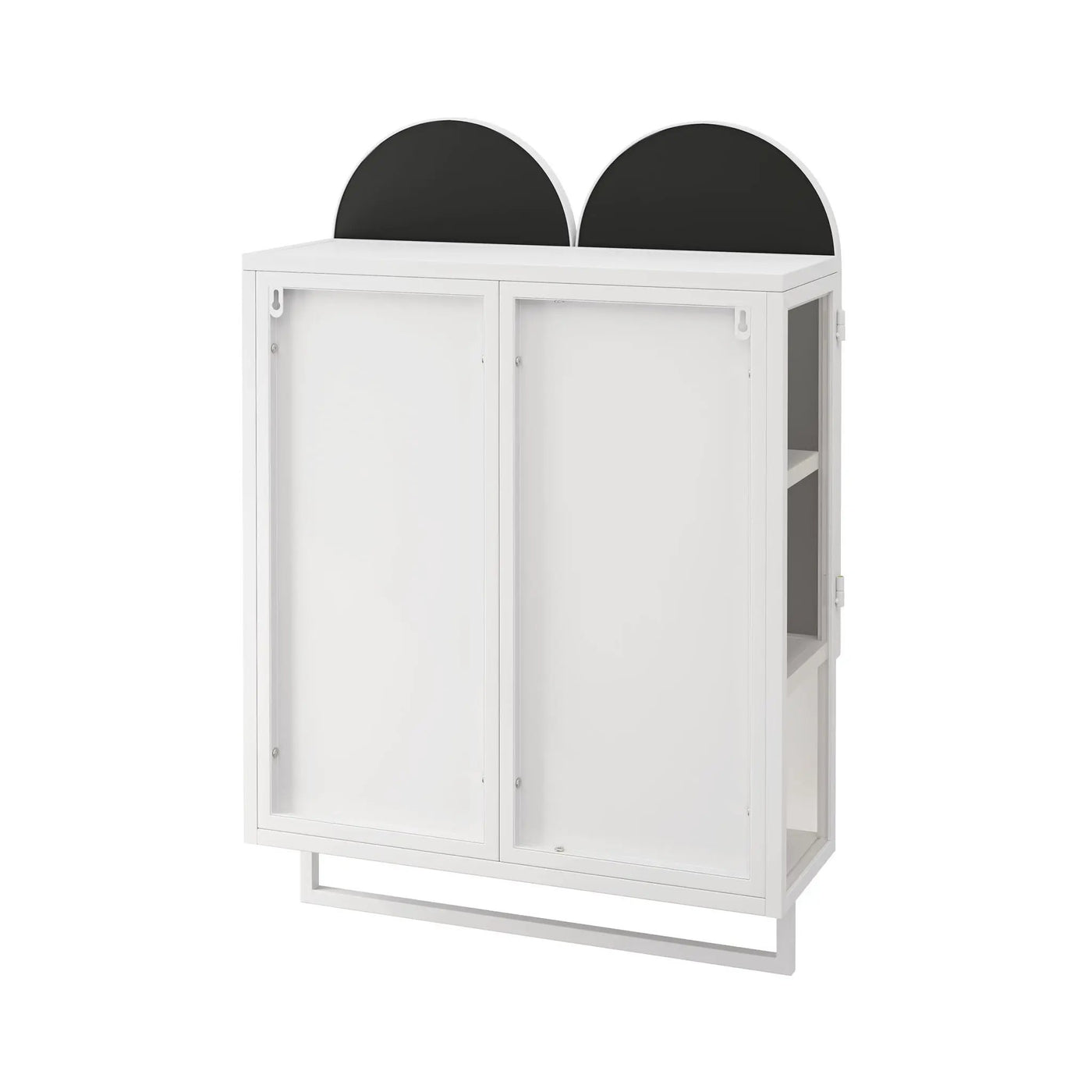 Double Arched Mirror Wall Cabinet With 2 Doors, Featuring Adjustable Shelves And Towel Rack by HouseOfZazla