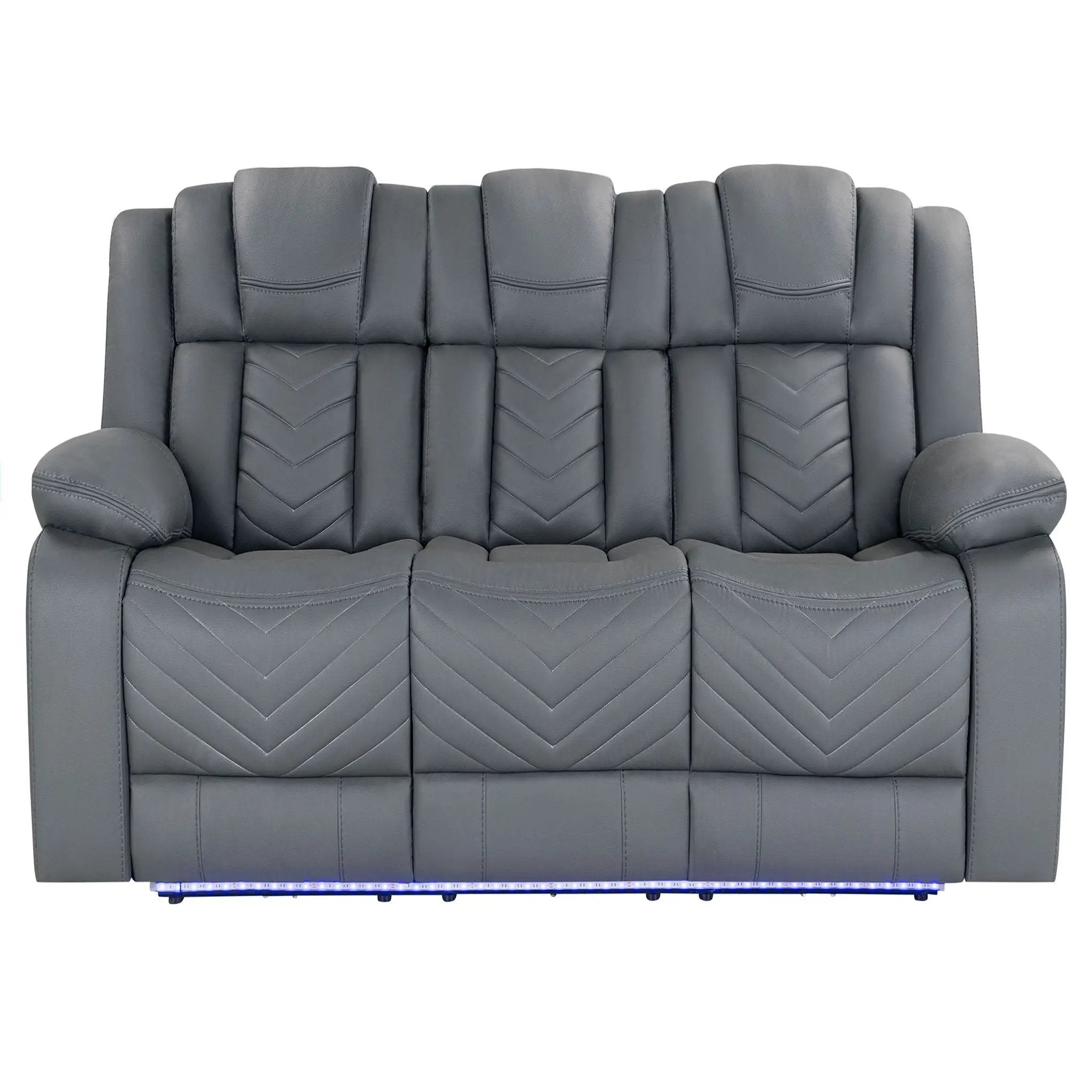 Raize - 10 Power Reclining Sofa With DDT, WC And LED - Gray by Unique Piece Furniture