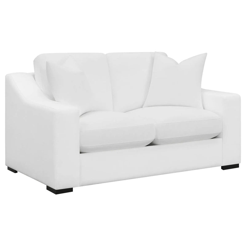 Ashlyn 2-piece Upholstered Sloped Arm Sofa Set White by Unique Piece Furniture