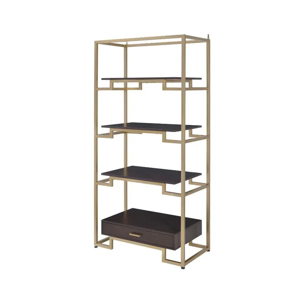 Yumia - Bookshelf - Gold & Walnut by Unique Piece Furniture