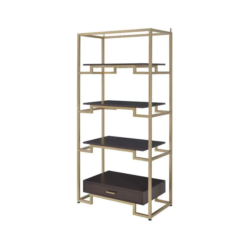 Yumia - Bookshelf - Gold & Walnut by Unique Piece Furniture