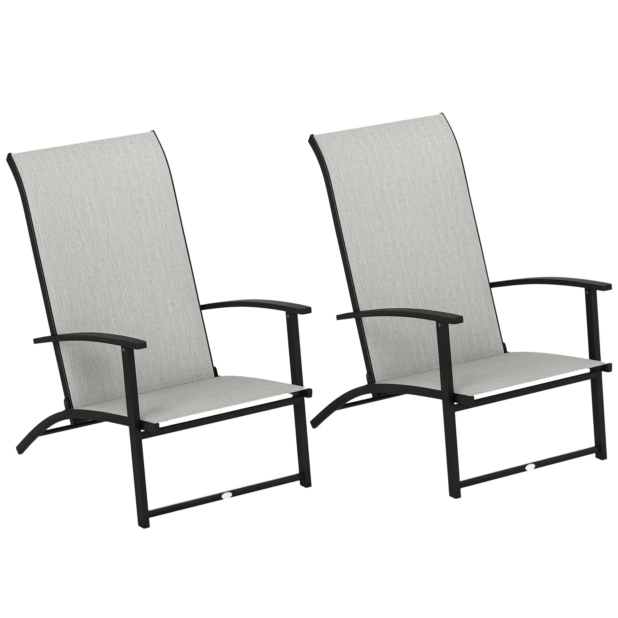 Outsunny Folding Patio Chairs Set of 2, Portable Outdoor Dining Chairs with High Back, Armrests by HouseOfZazla