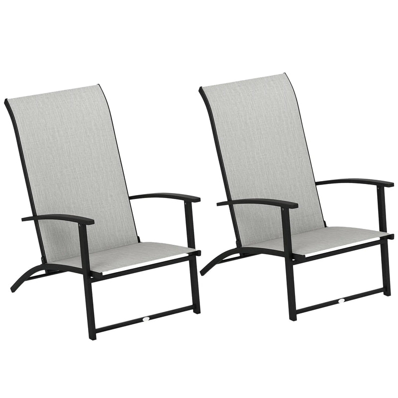 Outsunny Folding Patio Chairs Set of 2, Portable Outdoor Dining Chairs with High Back, Armrests by HouseOfZazla