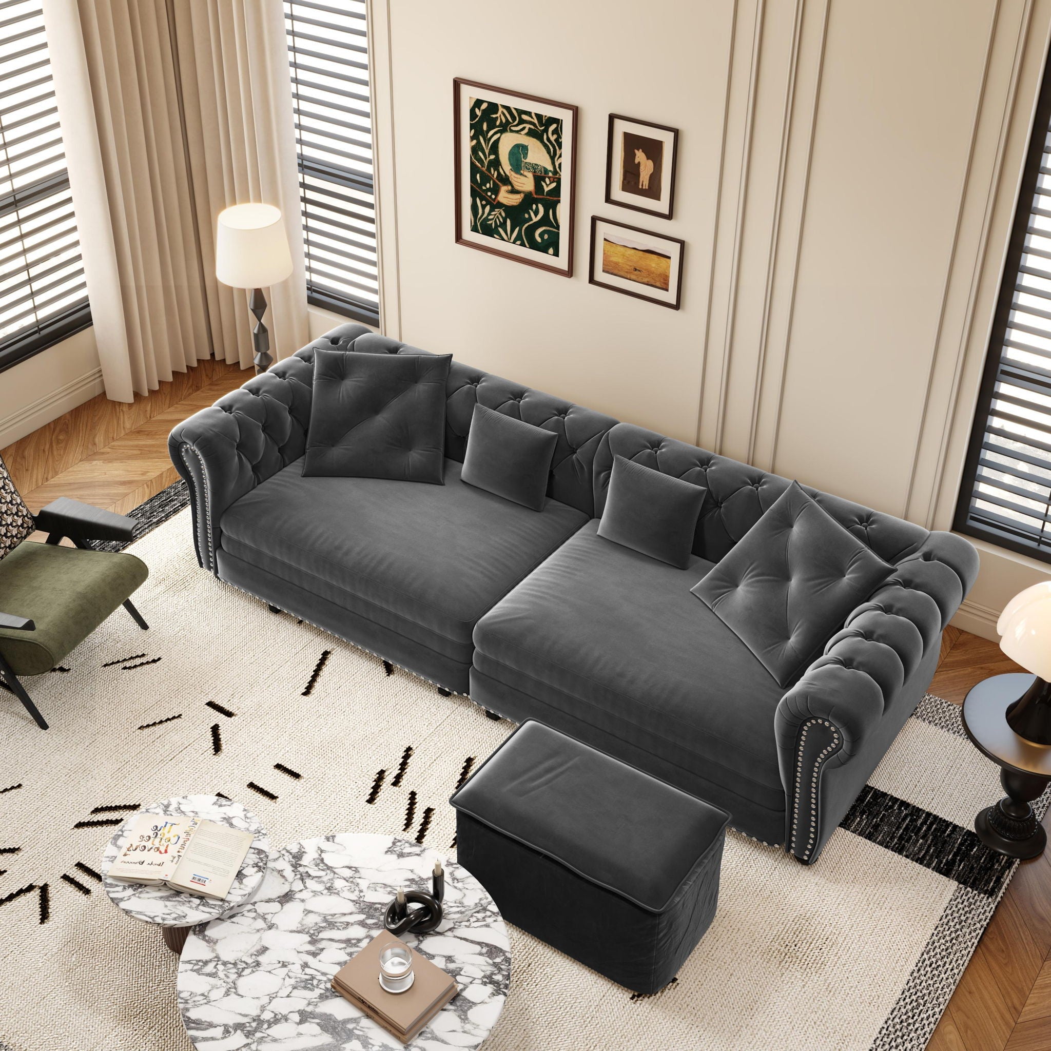 3 In 1 Convertible Sleeper Sofa Bed With Movable Ottoman by HouseOfZazla