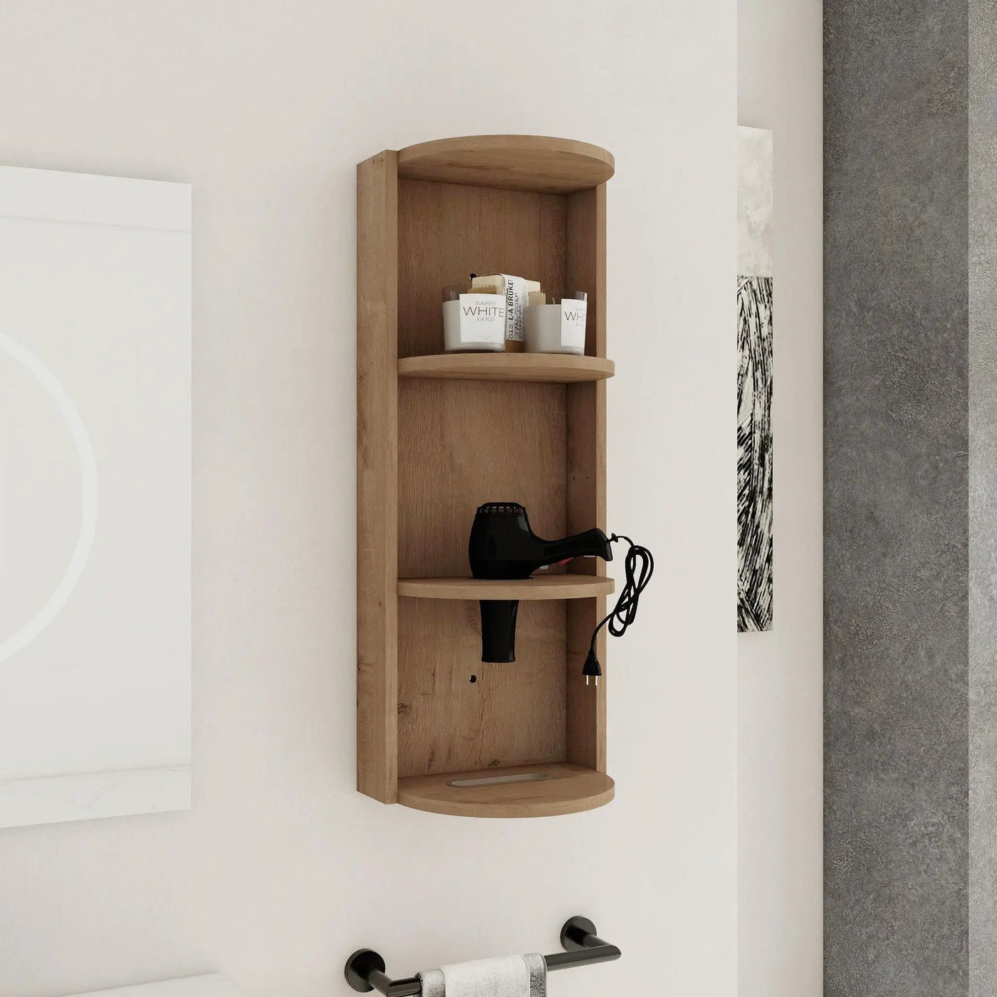 Bathroom Wall Mounted Storage Rack With Floating Design by HouseOfZazla