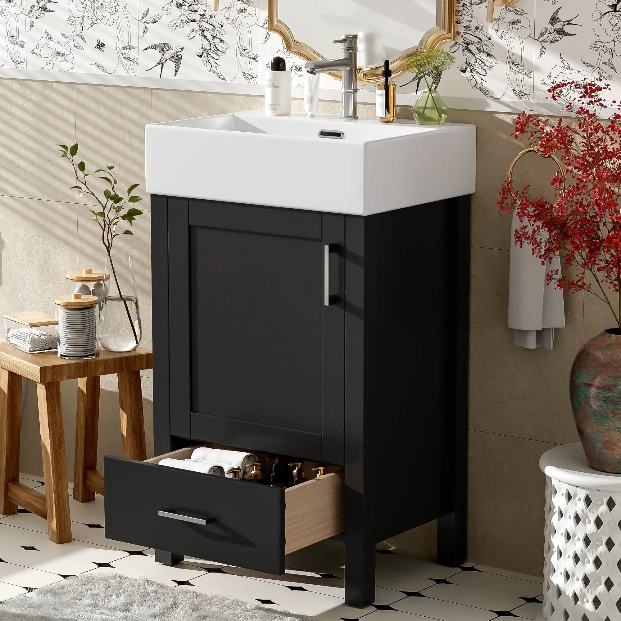 Bathroom Vanity With Sink, Frame And Drawer by Unique Piece Furniture