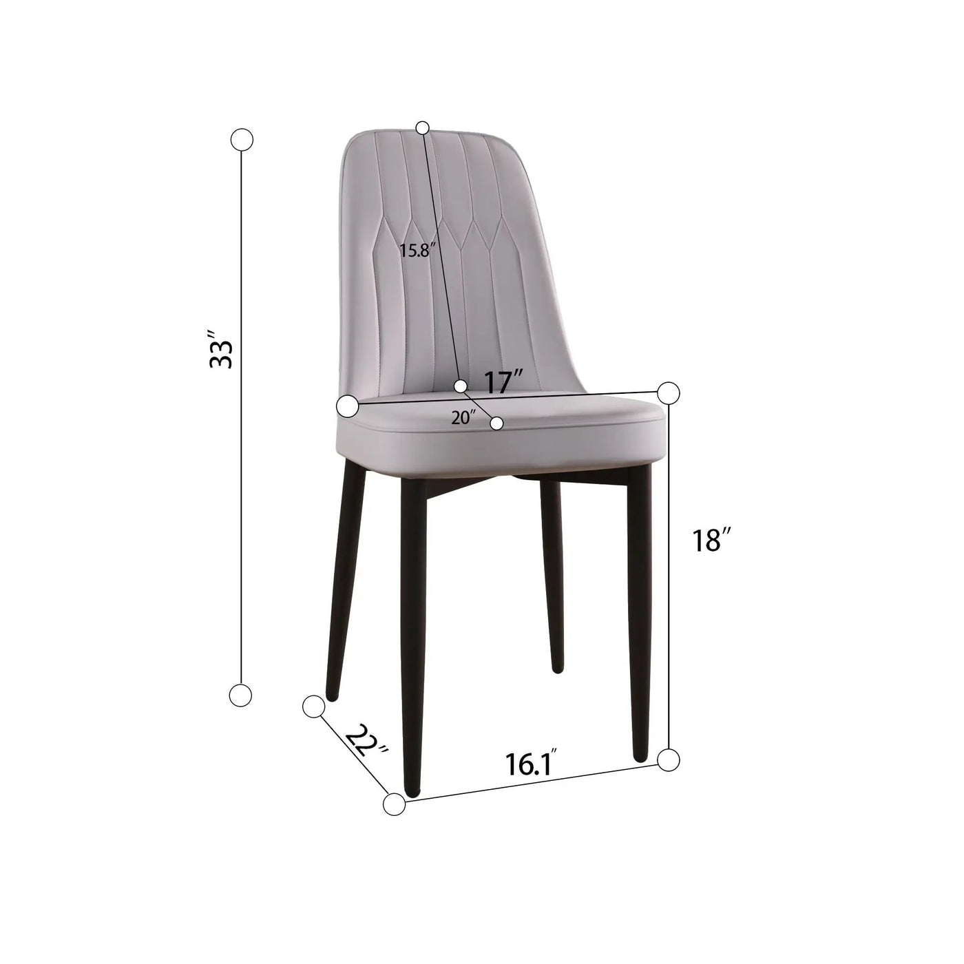 Modern Dining Chair With Cushions And Metal Legs by HouseOfZazla