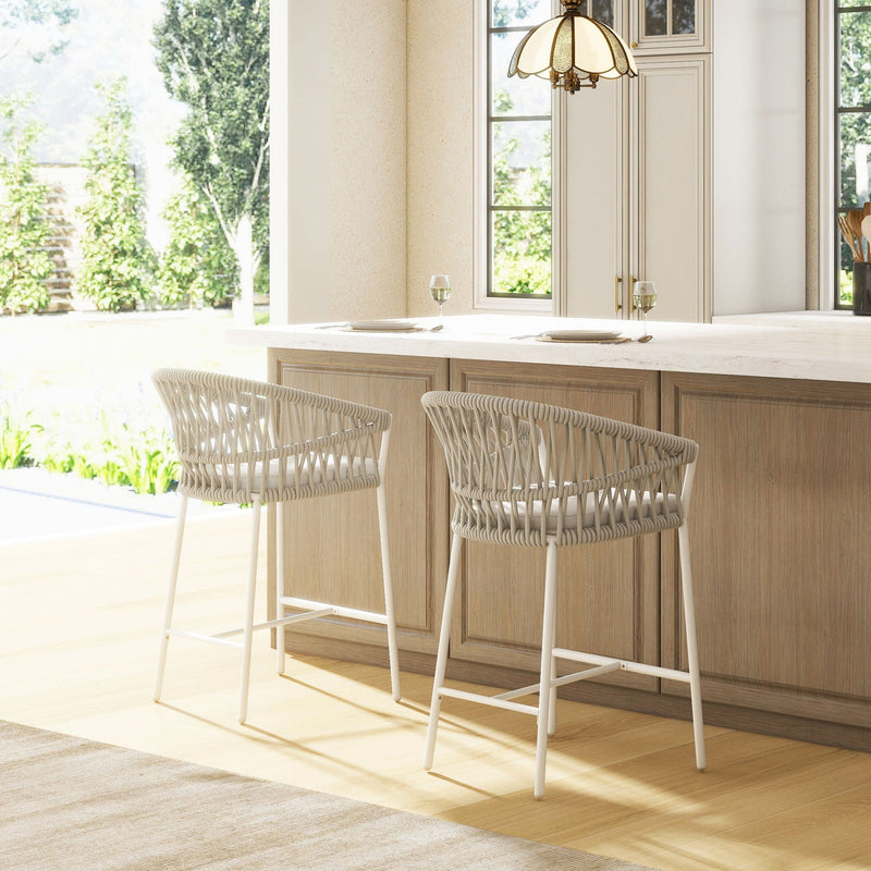 Maiden - Patio Counter Stool Sunproof Olefin (Set of 2) by HouseOfZazla
