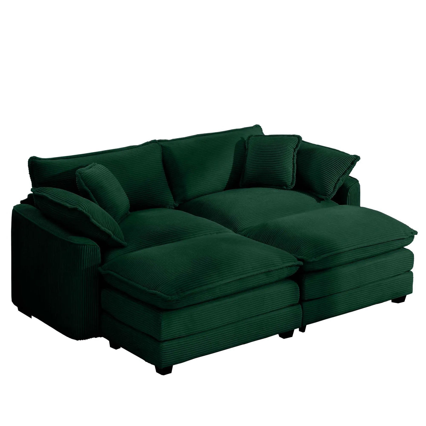 Modern Oversized Modular Cushion Sofa With Ottoman, Low Back, Deep Seating Sofa Set by HouseOfZazla