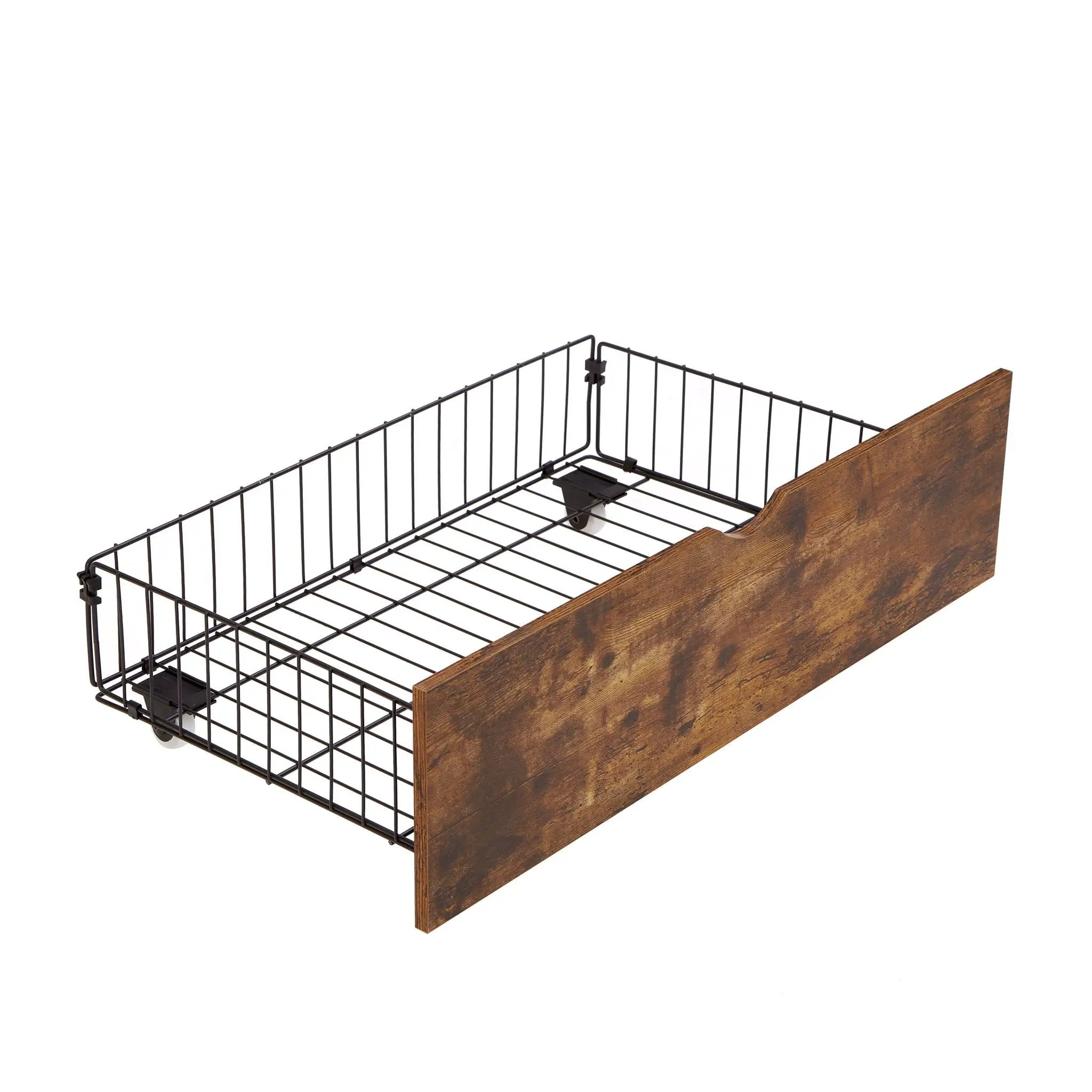 Modern Style Full Bed Drawers With Wheels Storage Solution - Brown / Black by HouseOfZazla