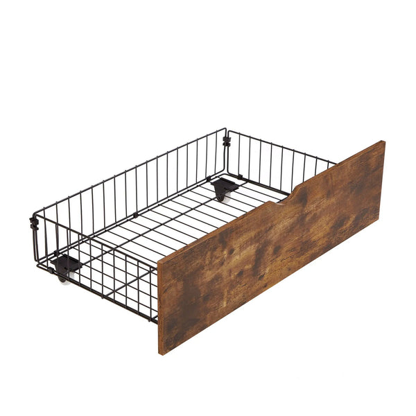 Modern Style Full Bed Drawers With Wheels Storage Solution - Brown / Black