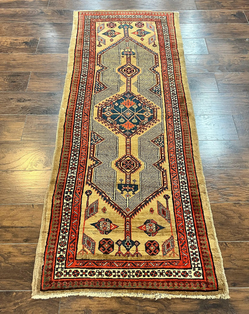 Antique Persian Runner 3 x 7, Camel Hair Runner 3x7 ft, Handmade Hallway Rug, Geometric Design, Tribal Rug, Persian Sarab Rug 3x7 by Jewel Rugs