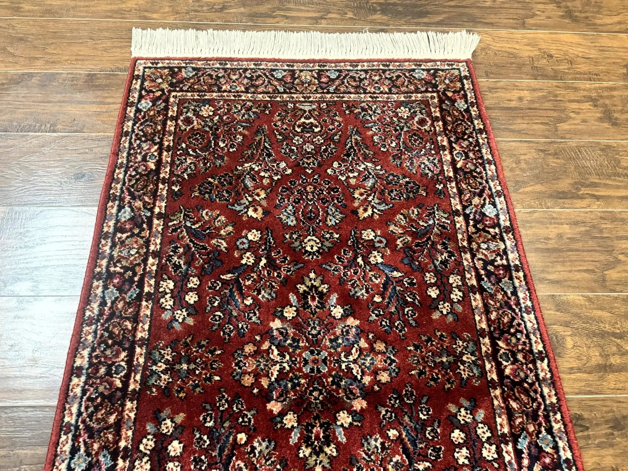 Karastan Rug 3x5 Red Sarouk #785, Karastan Wool Pile Rug, Original 700 Series, Discontinued Vintage Karastan Carpet by Jewel Rugs