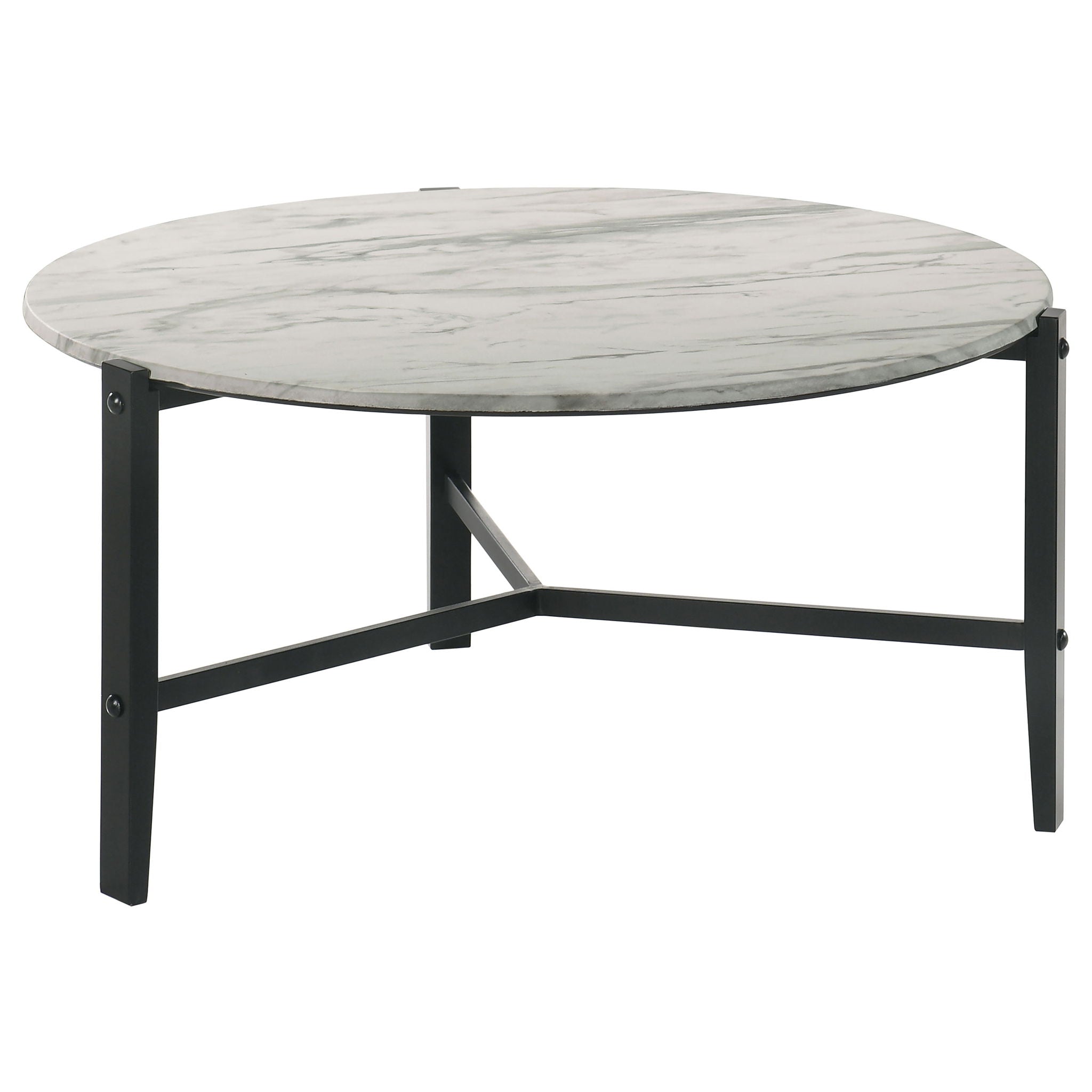 Tandi - Round Marble Coffee Table - White by HouseOfZazla