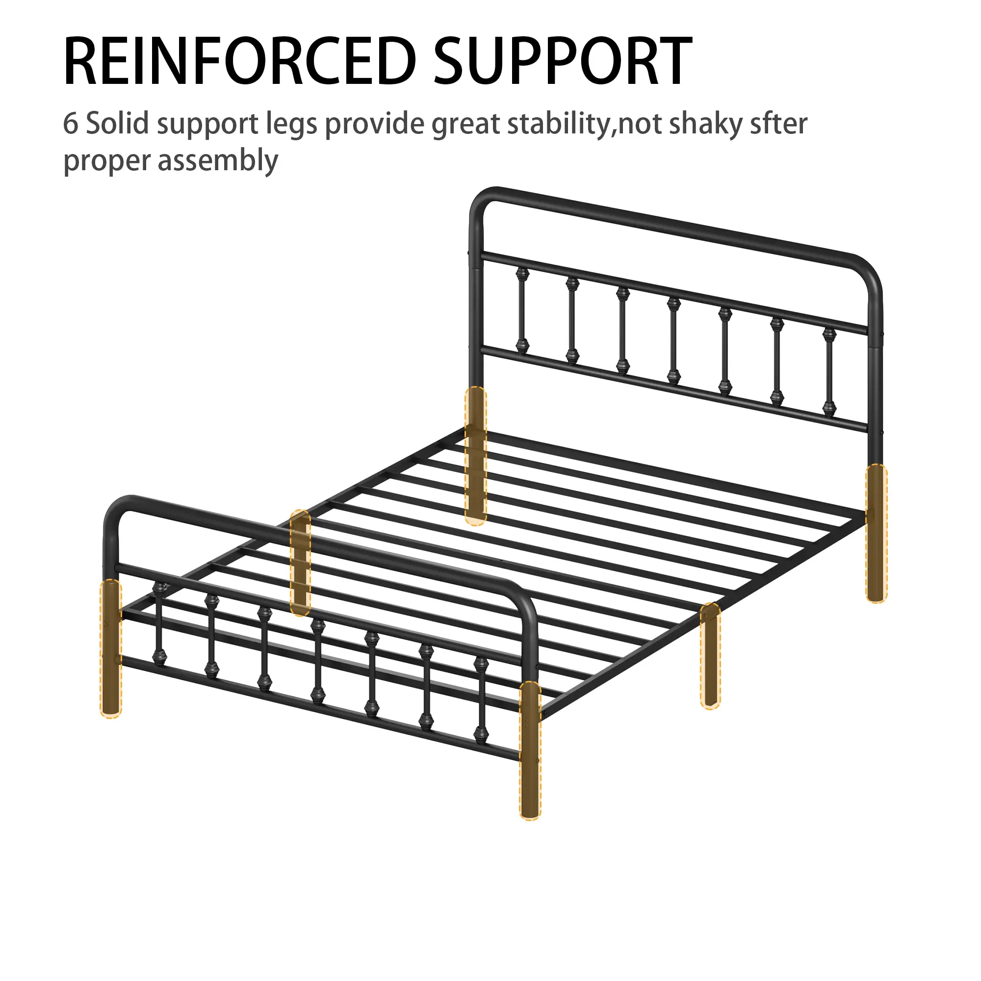 Metal Full Size Bed Frame with Headboard and Under Bed Storage by HouseOfZazla