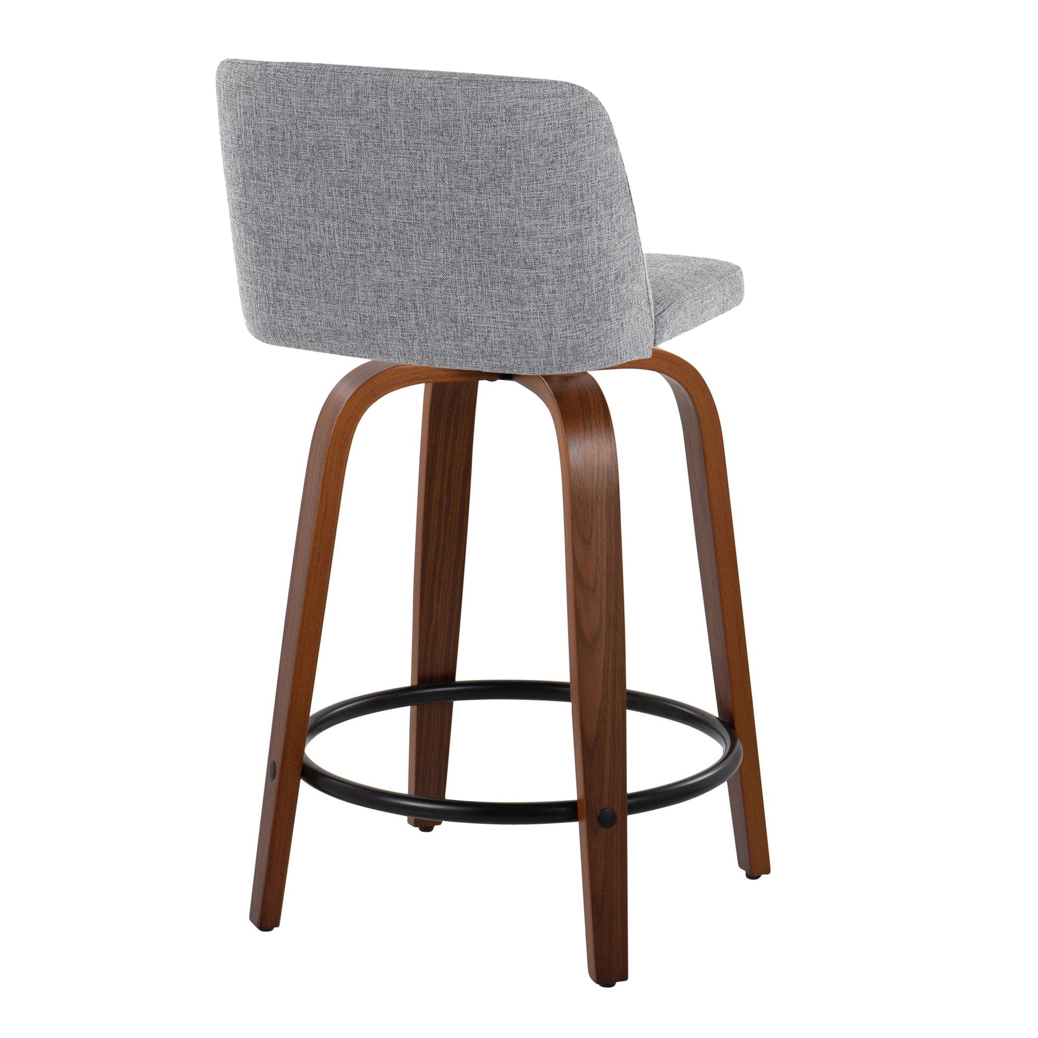 Toriano - Mid Century Modern, Fixed Height Counter Stool & Swivel And Round Footrest (Set of 2) by HouseOfZazla