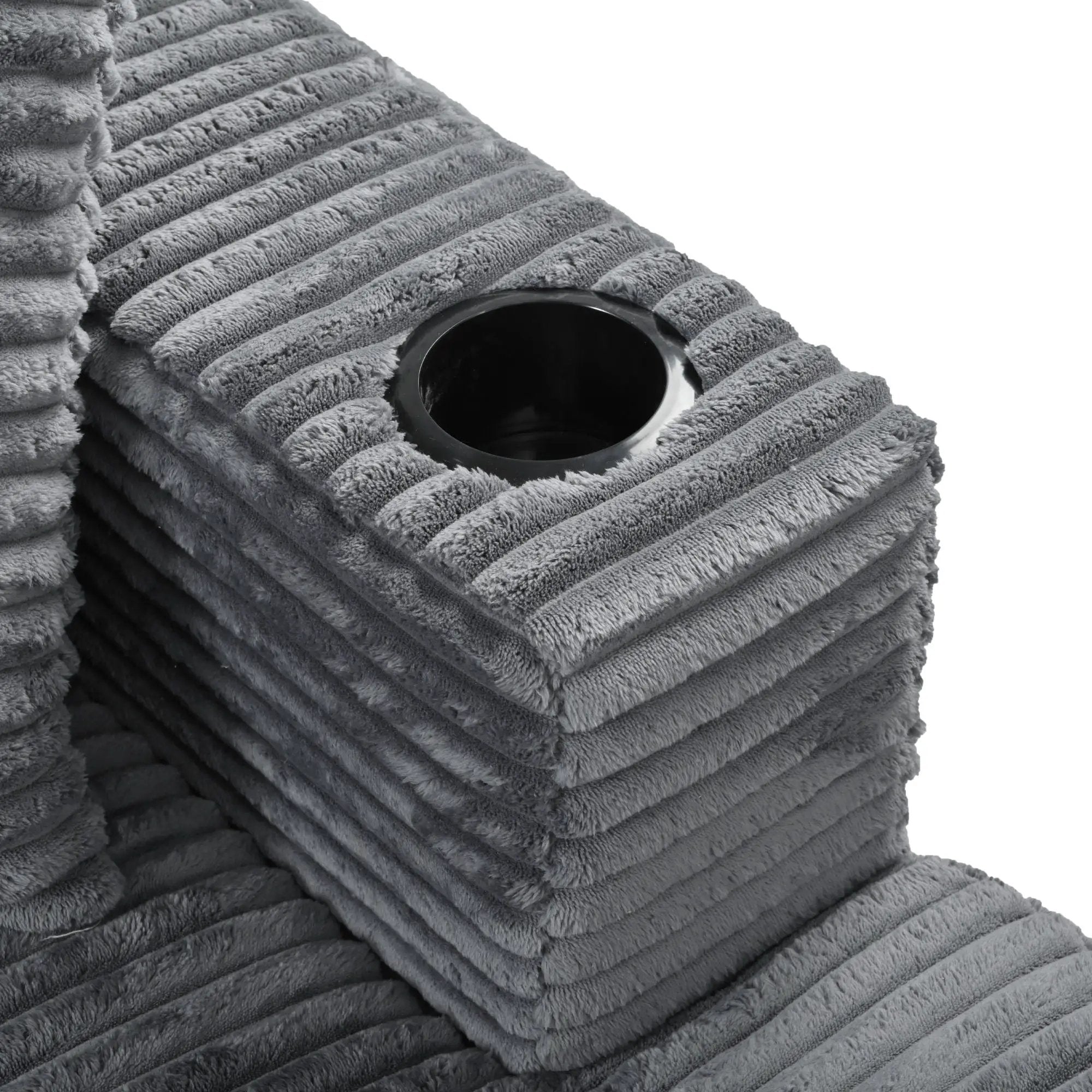 Oversized Loveseat Chaise With 2 USB Ports, 2 Cup Holders And 2 Throw Pillows by HouseOfZazla