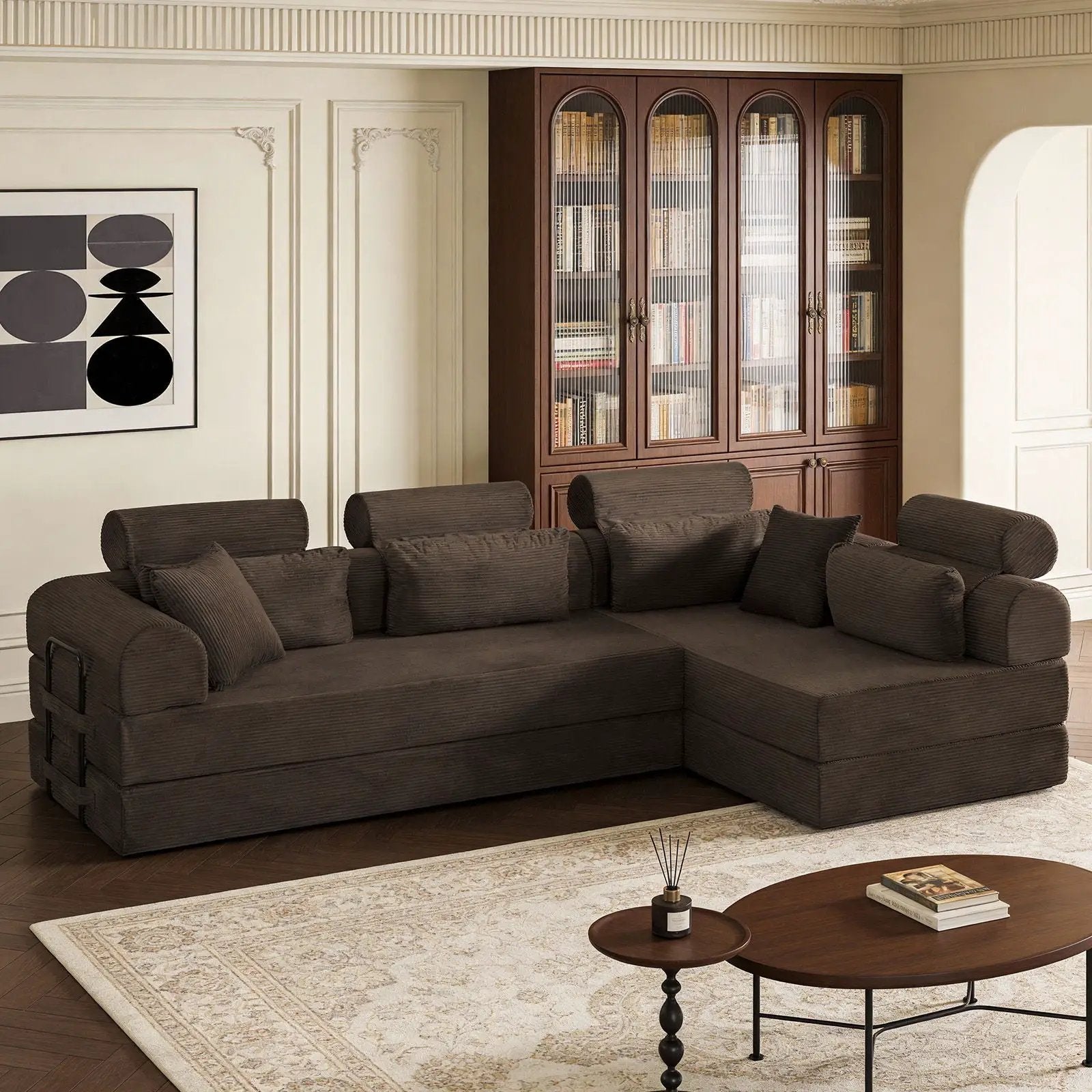 Modern L-Shape Modular Sectional Sofa, Compressed Design by HouseOfZazla