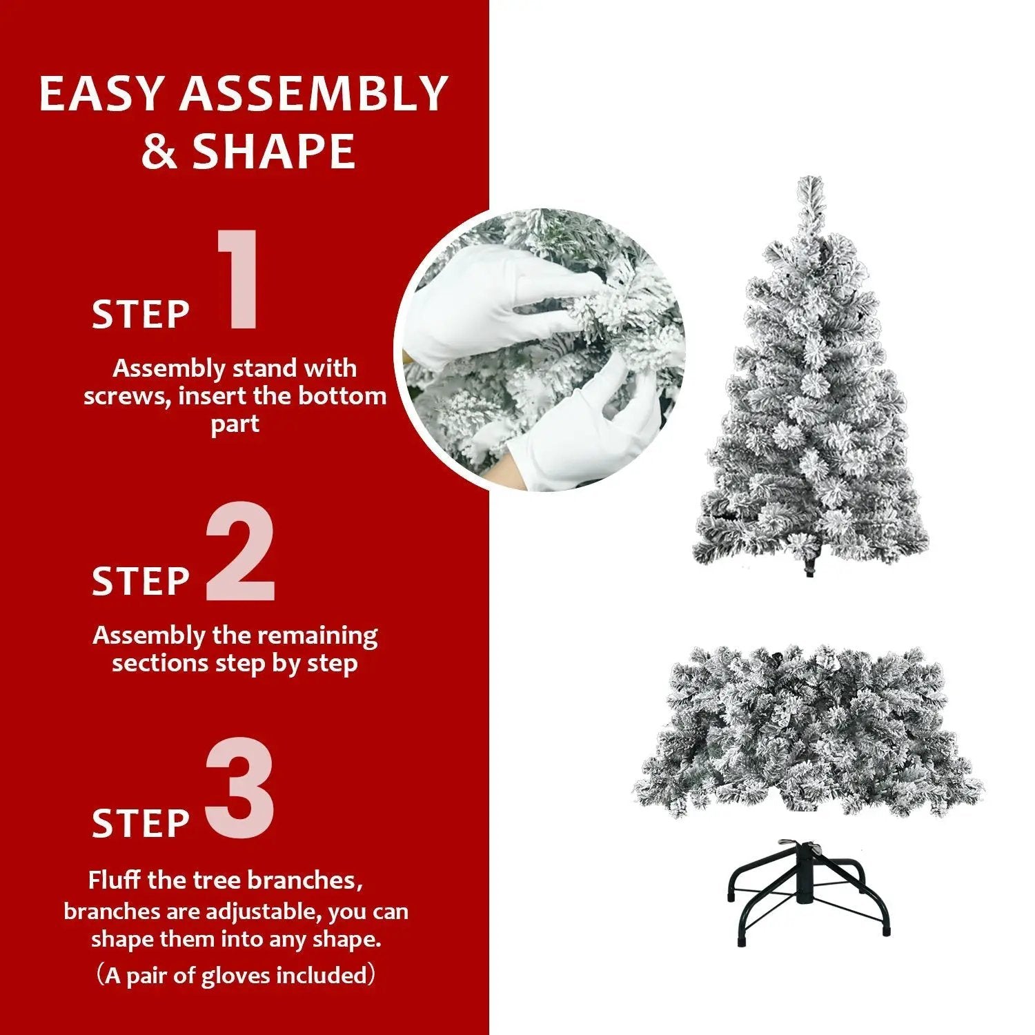 4FT Flocked Christmas Tree with 233 Tips by HouseOfZazla