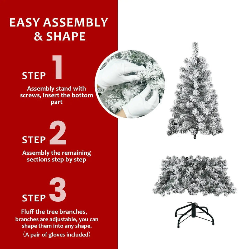 4FT Flocked Christmas Tree with 233 Tips by HouseOfZazla
