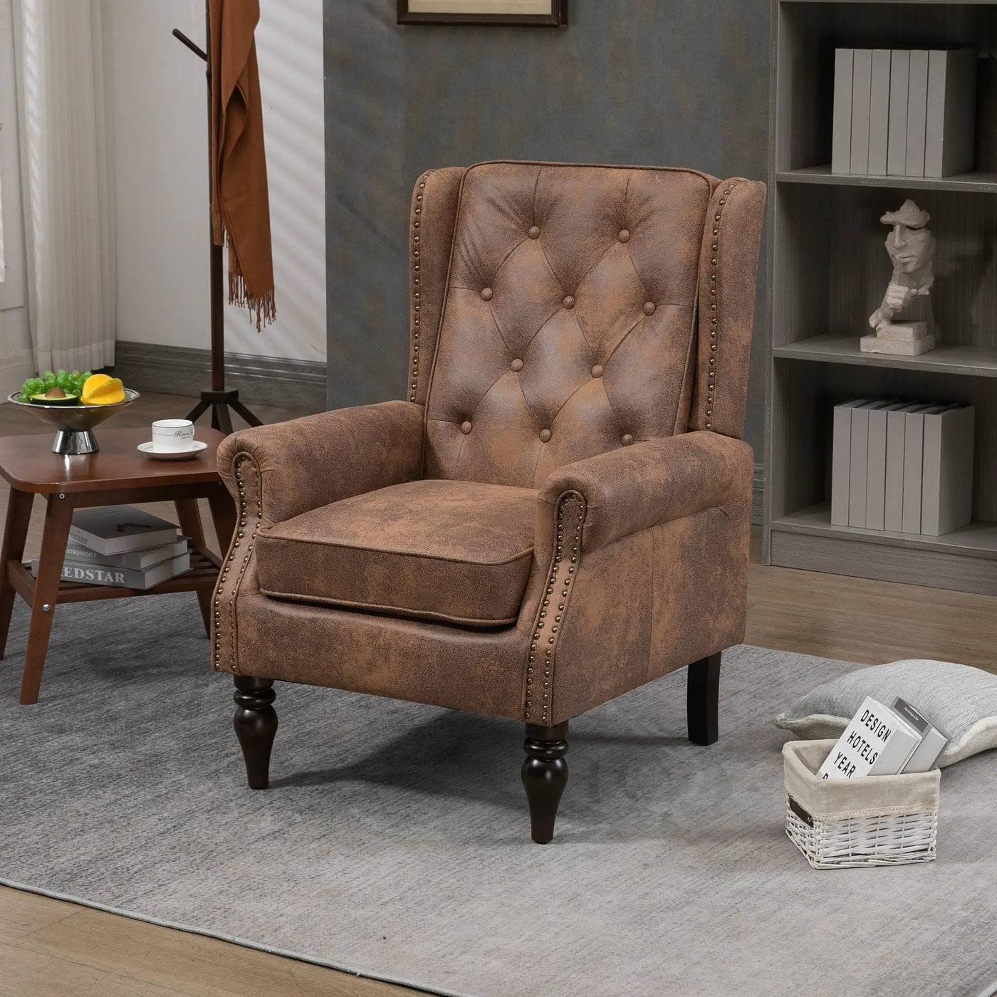 Modern Accent Armchair With Sturdy Wood Legs by Unique Piece Furniture