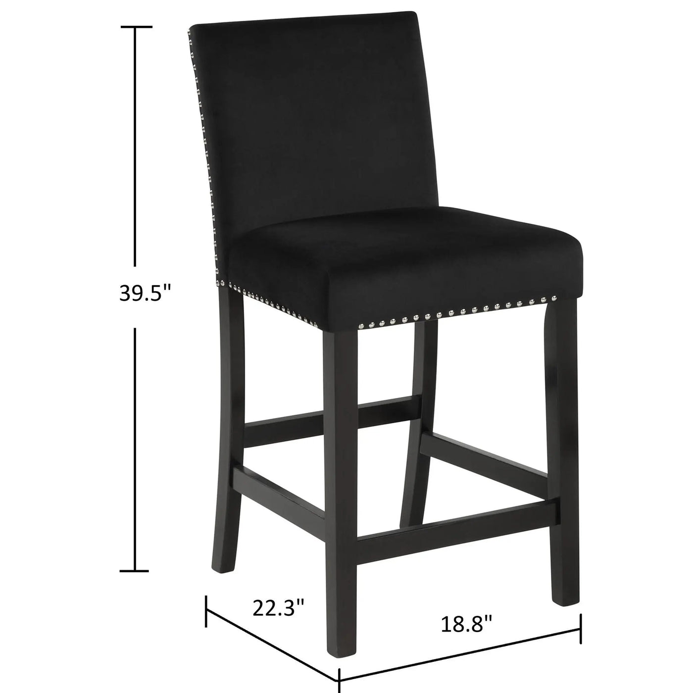 Modern 5 Piece Counter Height Dining Set With Tufted Nail Head Chairs by Unique Piece Furniture