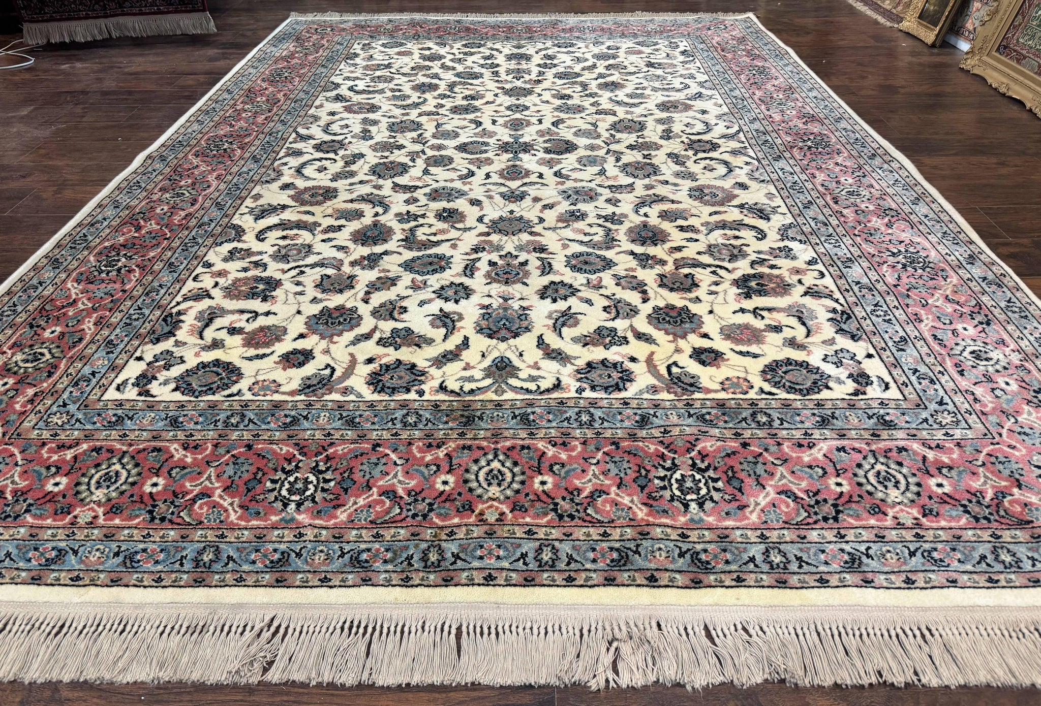 Karastan Rug 8.8 x 12, Ivory Rose Kashan #768, Wool Pile Karastan Carpet, Original 700 Series, Rare, Discontinued, Vintage by Jewel Rugs