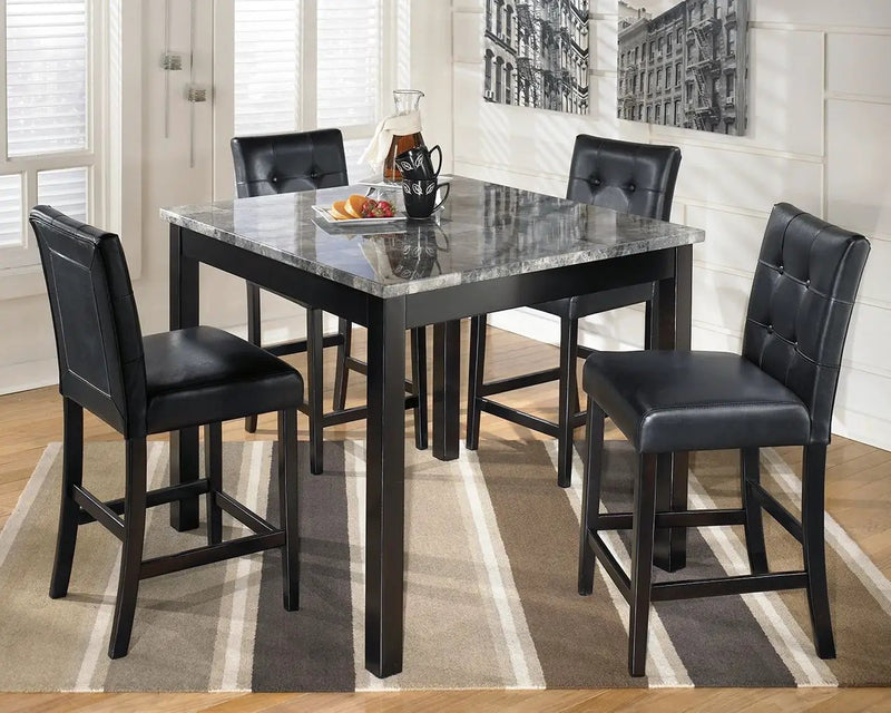 Maysville - Square Counter TBL Set (Set of 5) - Black by Unique Piece Furniture