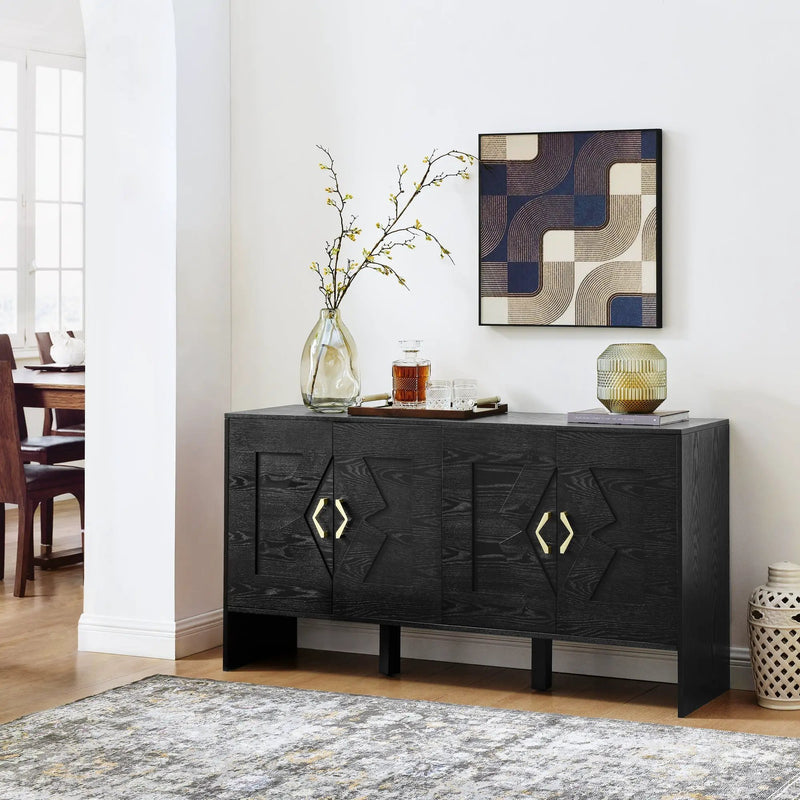60" Mid Century Modern Sideboard Buffet Cabinet with Storage by HouseOfZazla