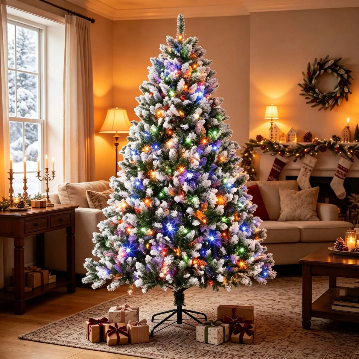7.5 ft Pre-Lit Artificial Christmas Tree by HouseOfZazla