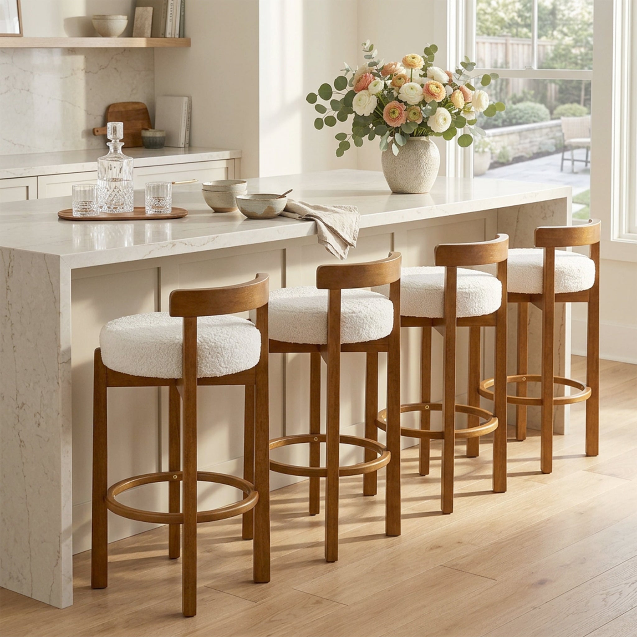 Elise Indoor Wooden Low Back Barstool by HouseOfZazla