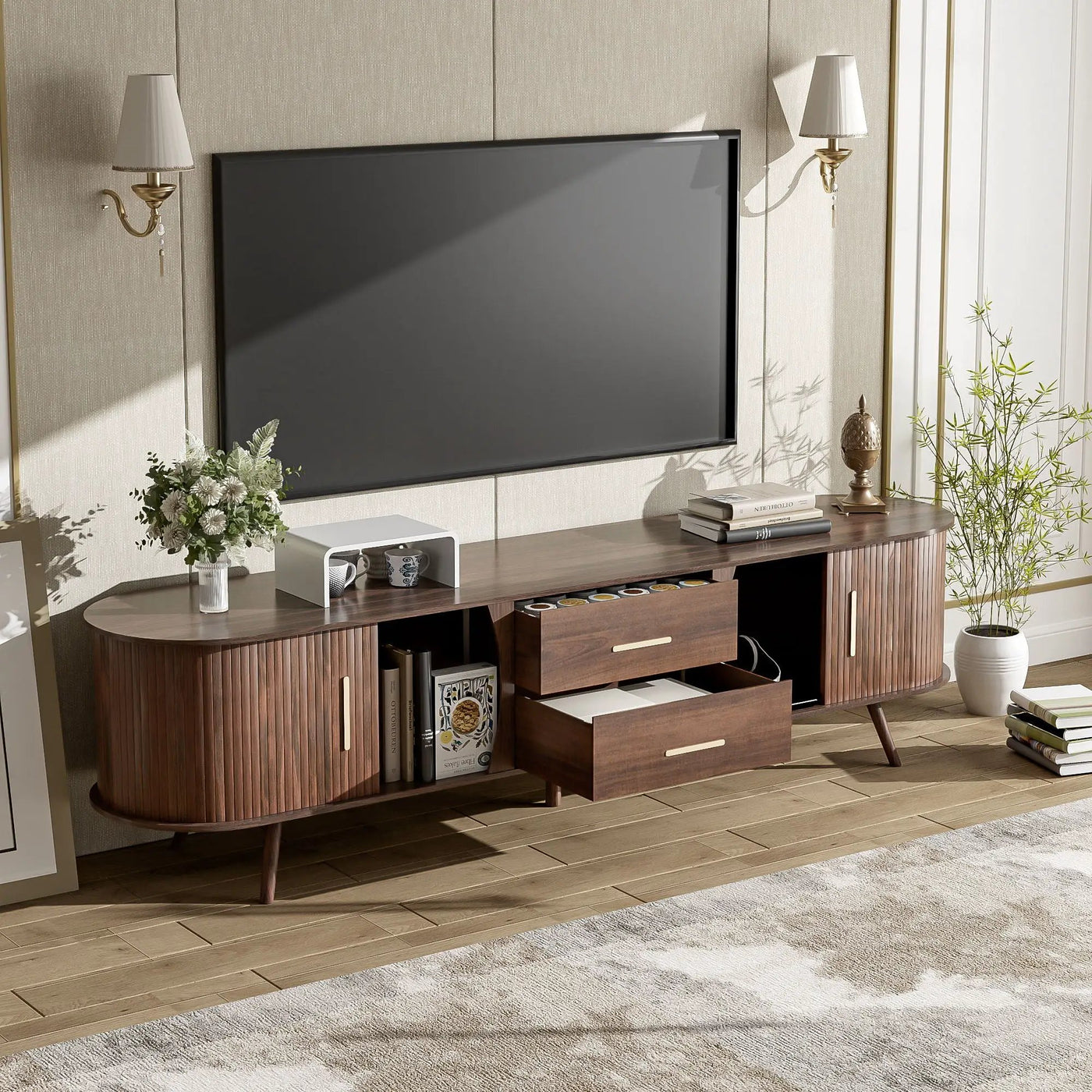 TV Stand, Entertainment Center With Storage by Unique Piece Furniture