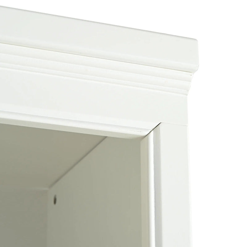 Retro Style 75'' Tall Display Shelf With Cabinet For Hallways Living Room Kitchen - White by HouseOfZazla