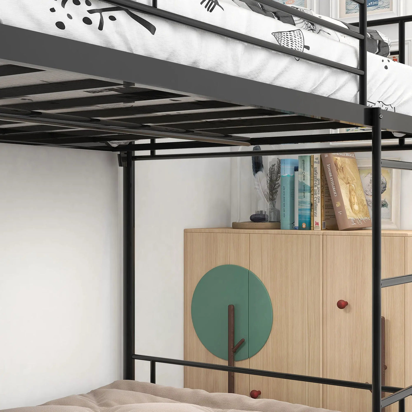 Space Saving Bunk Bed With Metal Frame And Ladder by HouseOfZazla