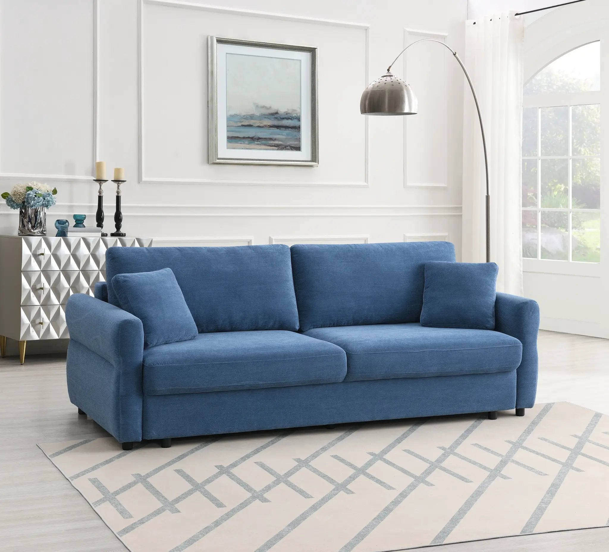 Haran Fabric Pull-Out Sleeper with Storage by HouseOfZazla