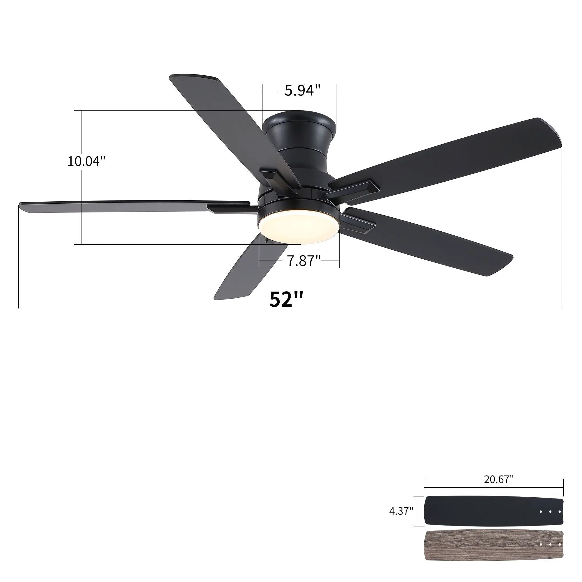 Mordern Flush Mount Ceiling Fan With Light And Remote Control by Unique Piece Furniture