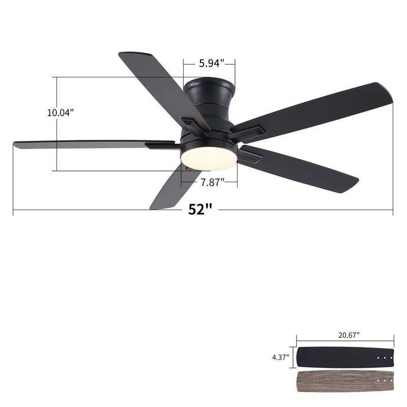 Mordern Flush Mount Ceiling Fan With Light And Remote Control by Unique Piece Furniture
