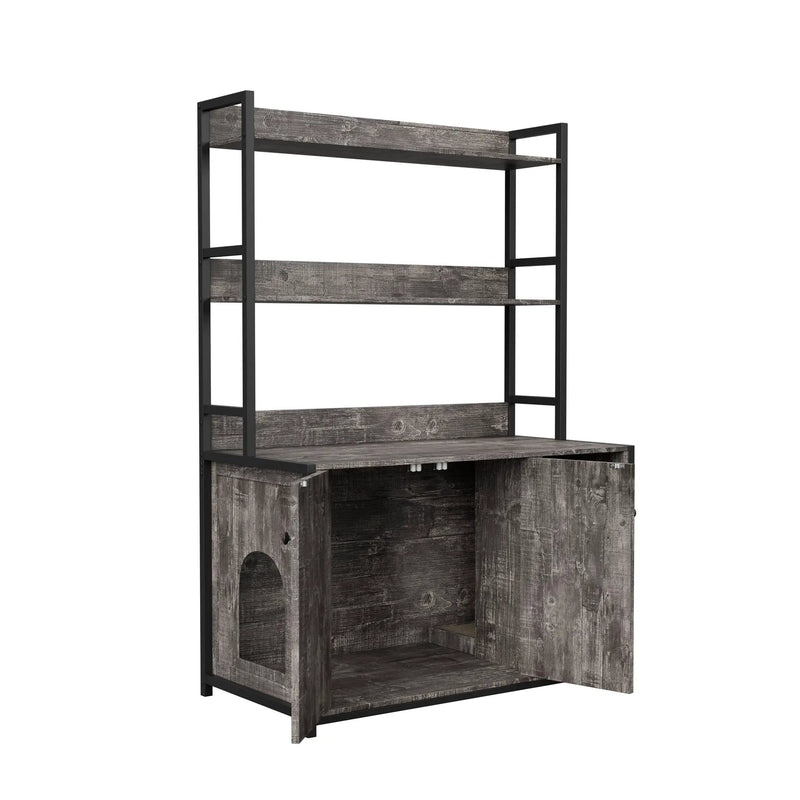 Large Cat Litter Box Enclosure With Shelf Storage by HouseOfZazla