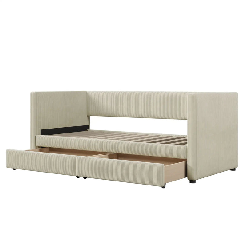 Daybed With Two Drawers And Wood Slat by Unique Piece Furniture