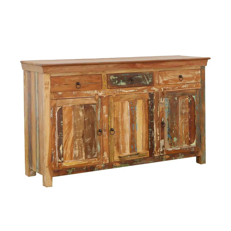Harper 3-door Solid Reclaimed Wood Accent Cabinet Brown by Unique Piece Furniture