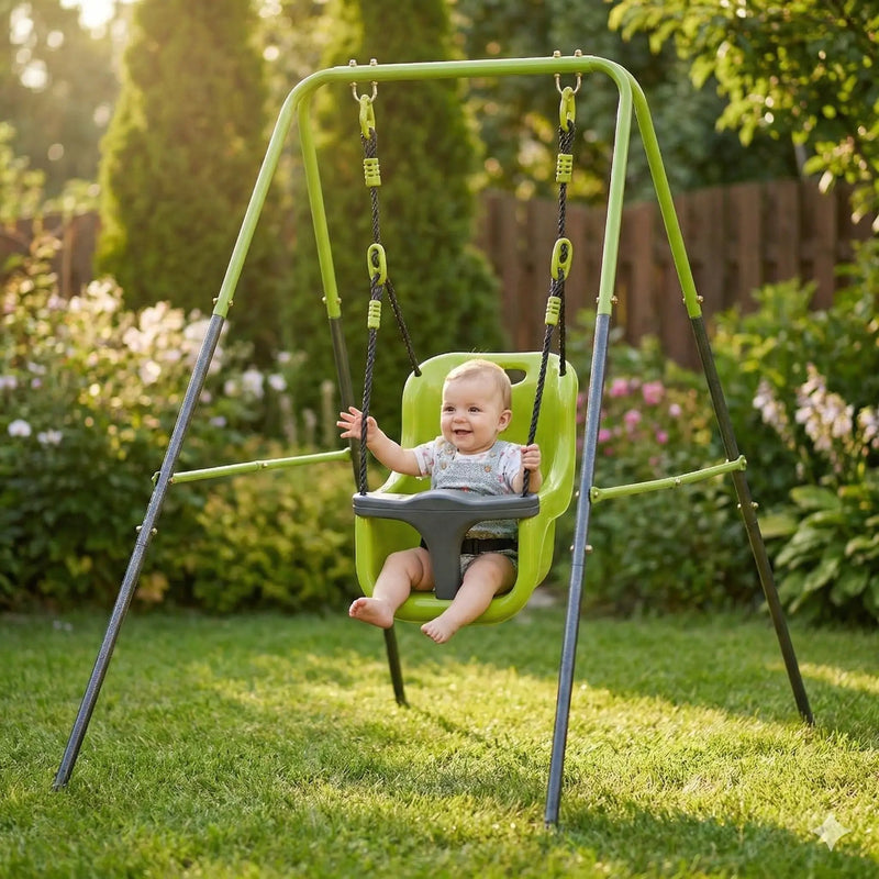 Xns001 Baby Swing With Safety Seat Indoor / Outdoor - Black / Green by HouseOfZazla
