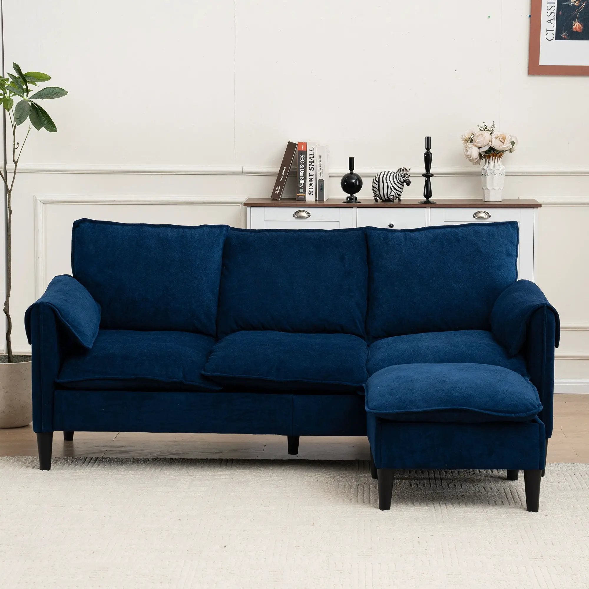 Convertible Combination Sofa With Footstools With Storage by Unique Piece Furniture