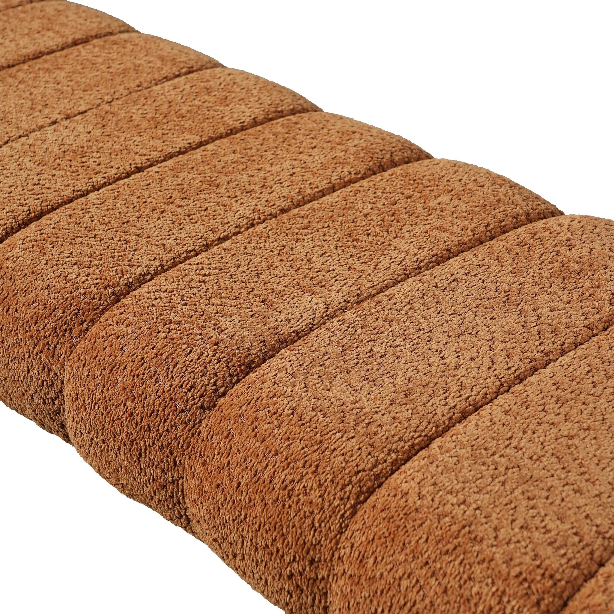 63-Inch Modern Minimalist Multi-Functional Boucle Bench in Orange by HouseOfZazla