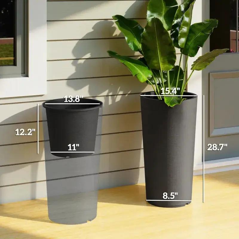 Set of 2 Stackable Large Flower Pots by HouseOfZazla