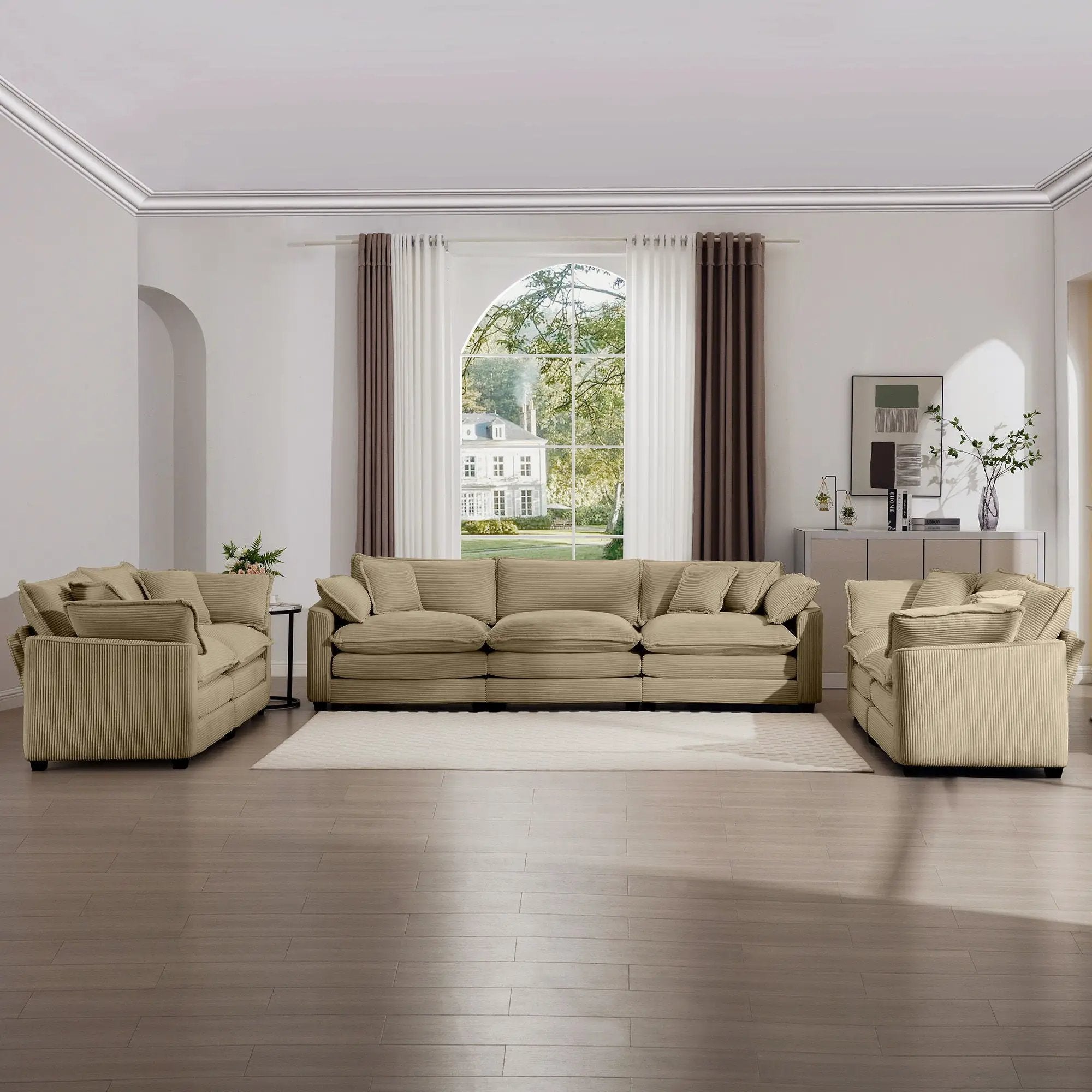 Elegant Oversized Sectional Sofa Set With Deep Seats And Flexible Layout by Unique Piece Furniture