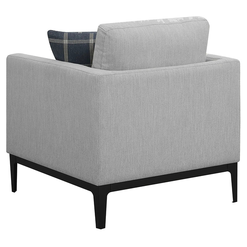 Apperson Upholstered Track Arm Accent Chair Light Grey by Unique Piece Furniture