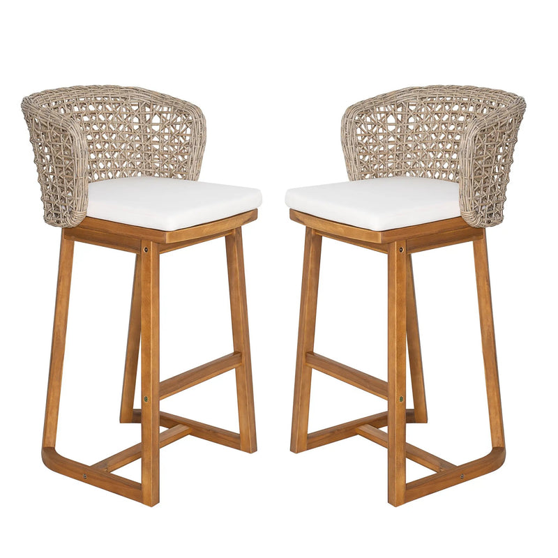 Outdoor Acacia Wood Bar Stools (Set of 2) by HouseOfZazla