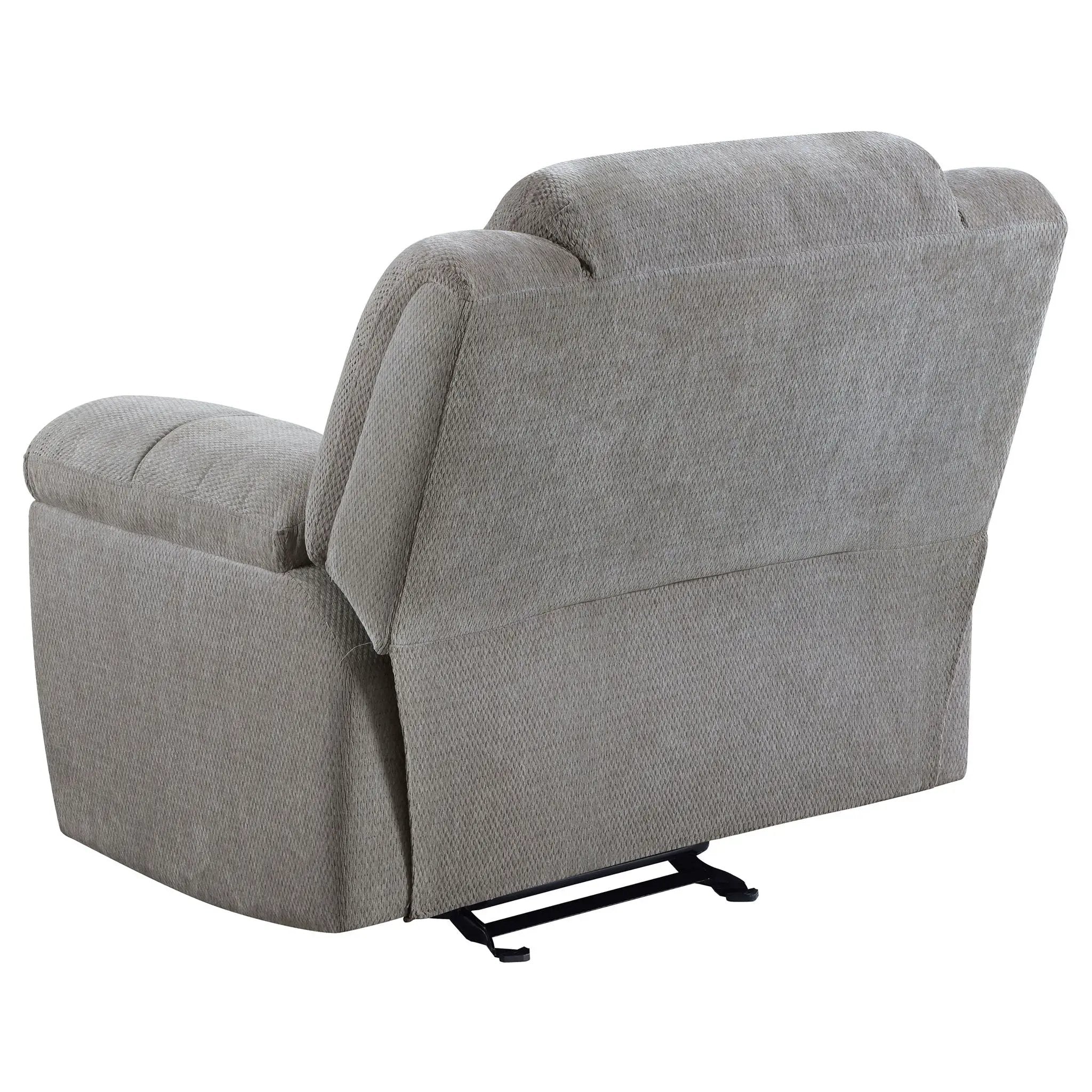 Gilson Chenille Upholstered Glider Recliner Chair Grey by Unique Piece Furniture
