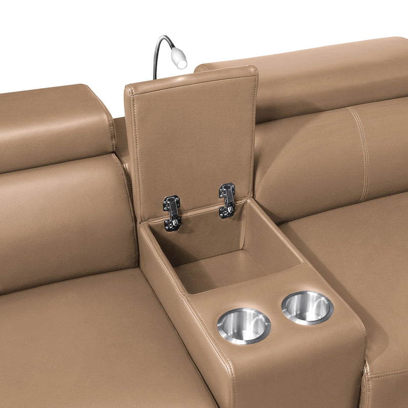 Nova - Sectional With Bluetooth Speaker, LED And Lifting Wine Cabinet by HouseOfZazla